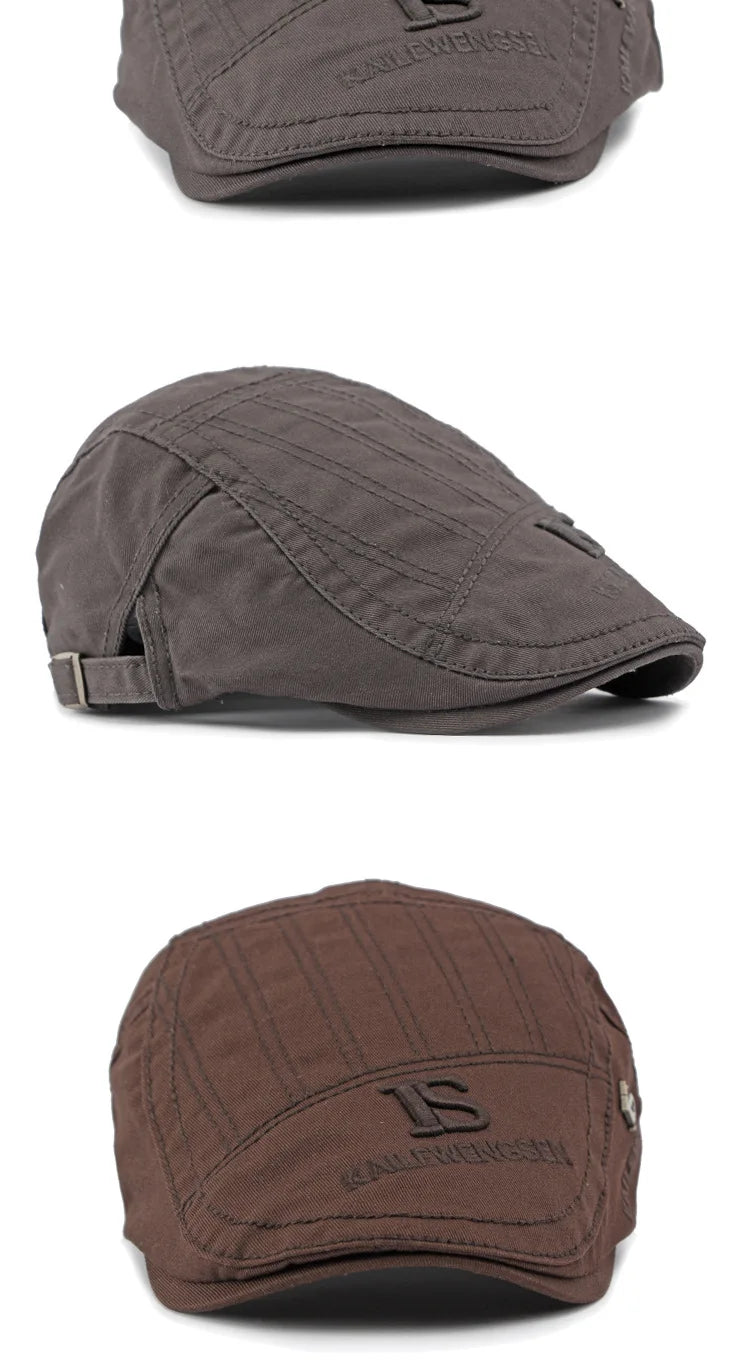 2026 Hat Men's Spring Summer Embroidery Cotton Cap British Vintage Fashion Forward Hat Women's Casual Beret Youth Hat