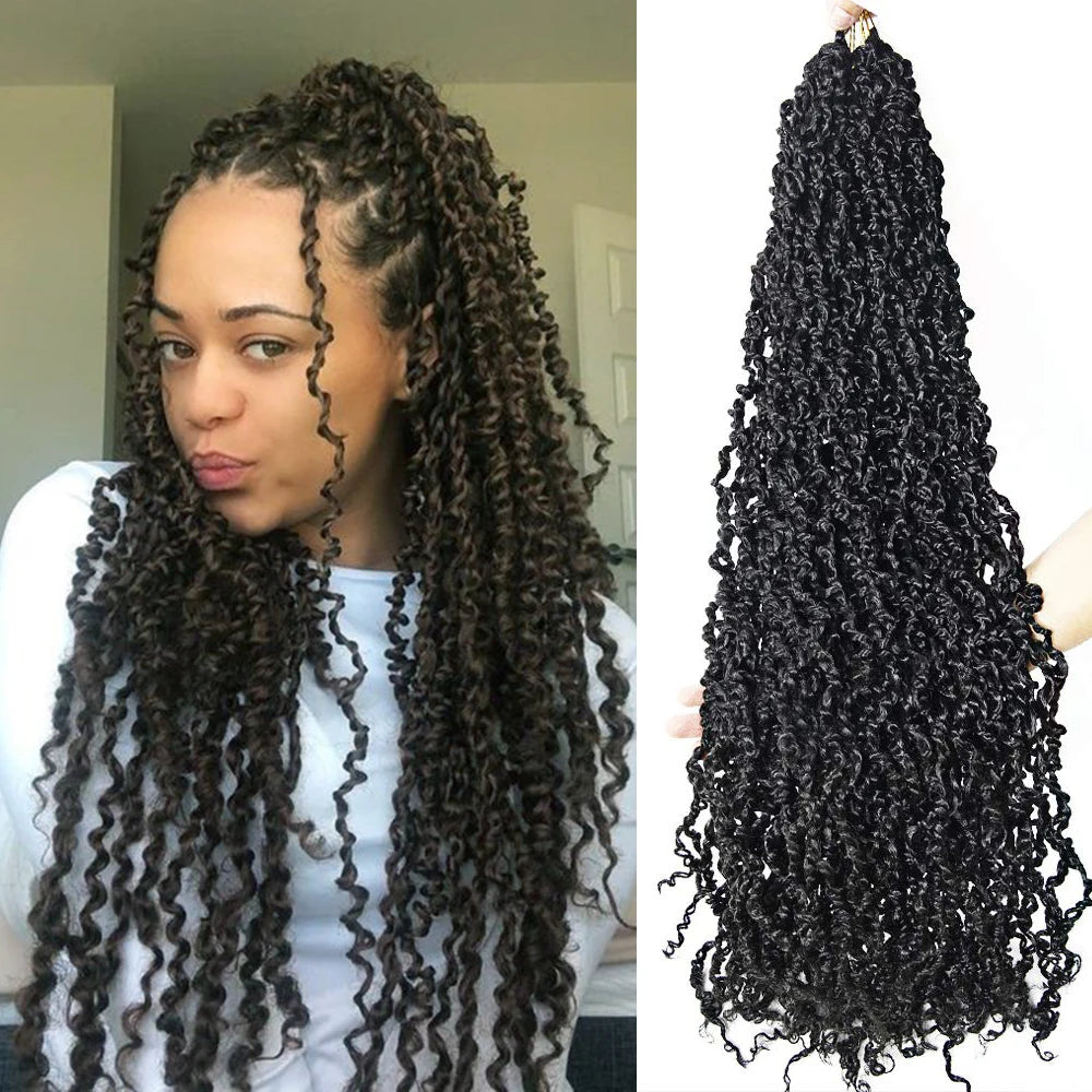 Tresses Crochet Senegalese Twist Bouclées | Brun Ombre Synthétique | Water Wave | Afro Femme | Passion & Majesty Twist