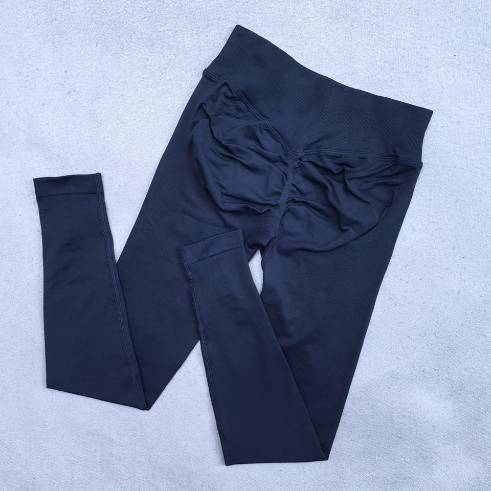 Legging Yoga Sans Couture Femme | Scrunch Butt Lifting | Gym & Sport | Taille Basse Côtelée