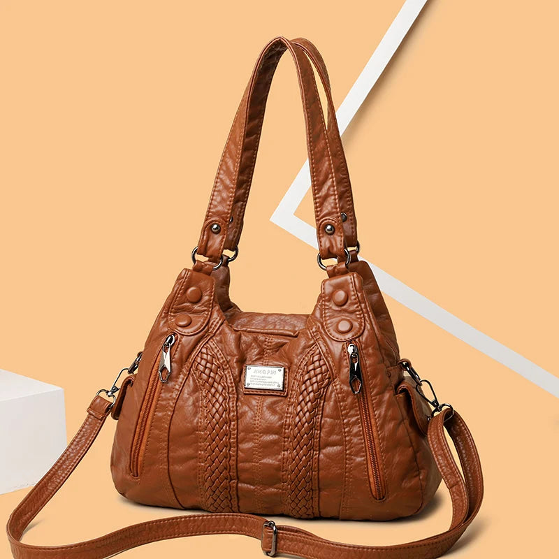 Fashion Leather Handbag for Women Shoulder Bags Genuine Sheepskin Crossbody Bag for Women Messenger Bag Tote Moms Bag