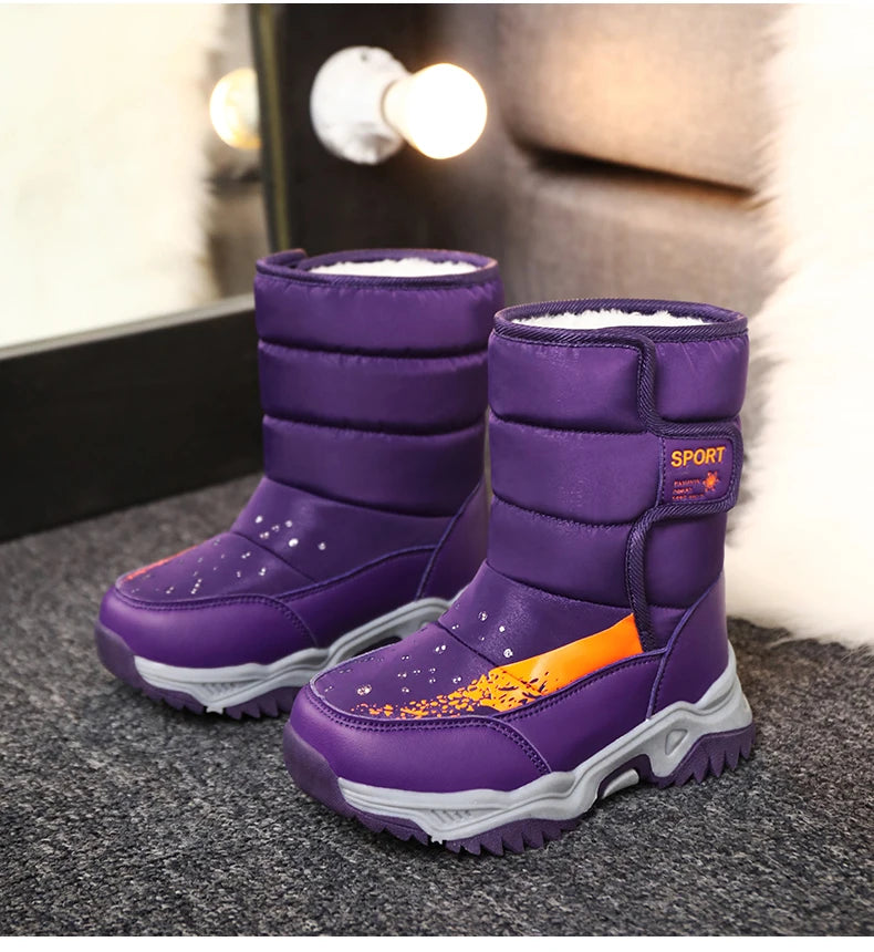 Bottes de Neige Enfants Princesse Élégantes | Imperméables Peluche | Garçons & Filles | Hiver Outdoor