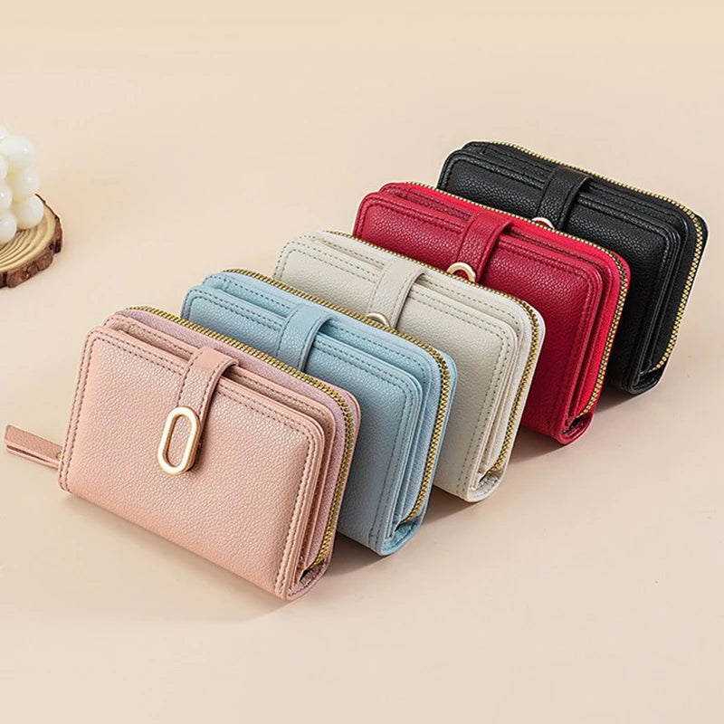 Women's Wallet with Zip Coin Pocket PU Leather Purses for Women Lychee Pattern Wallets and Handbags Money Bags Simple Billfold