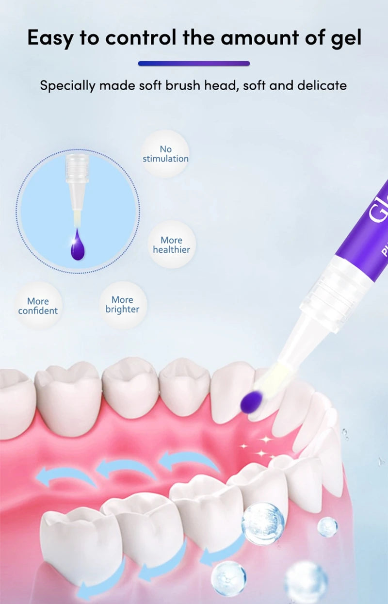 Magical Purple Teeth Whitening Pen, Fresh Breath, Stain Removal, Toothpaste, Oral Deep Cleaning, Teeth Cleaning Essence, Oral Care