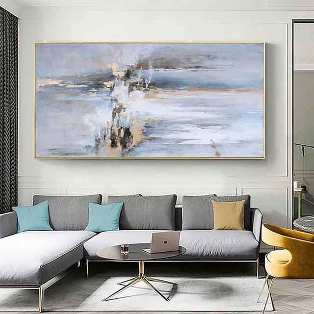 Peinture Huile Paysage Abstrait | Grand Format | Canvas Mural | Sans Cadre | Décoration Salon & Maison