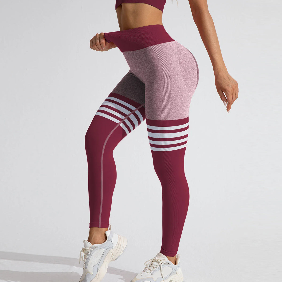 Legging Femme Dos V | Gym & Fitness | Taille Haute Élastique | Scrunch Yoga Sport | S-XL