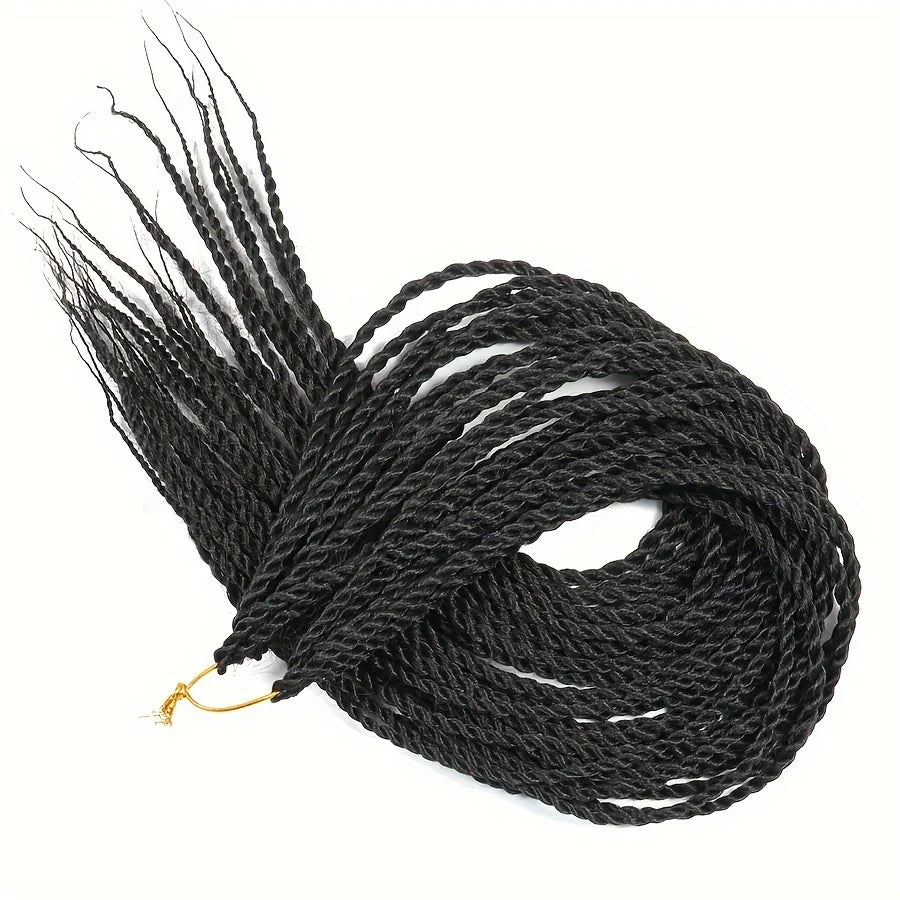 Tresses Senegalese Twist Crochet 24 Pouces | Dreadlocks Synthétiques | 30 Racines | Extensions Femme