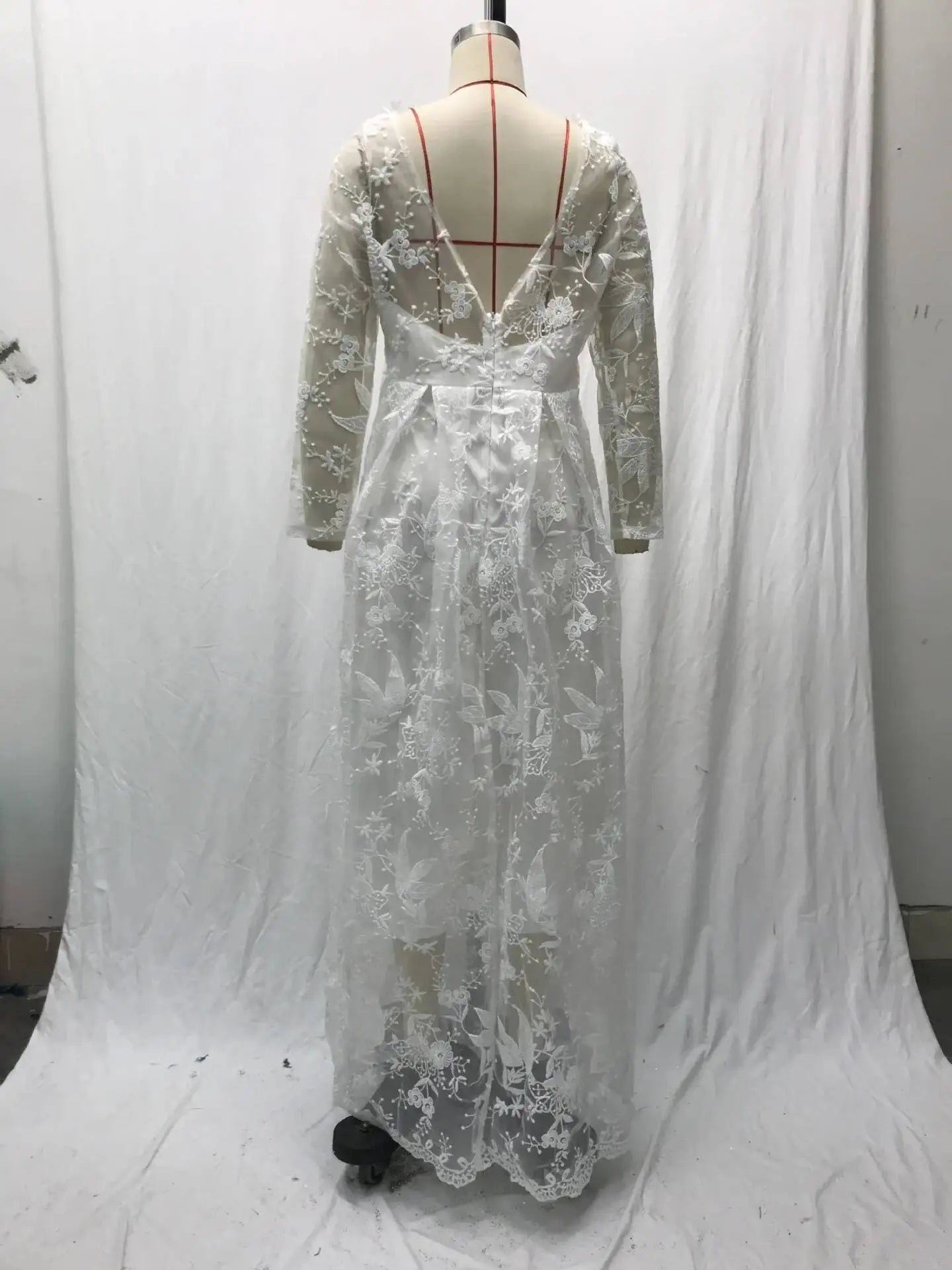 2026 New Women's Dress Lace Deep v Long Sleeve Dress Long Dress Long Dress Gown Vestidos De Festa