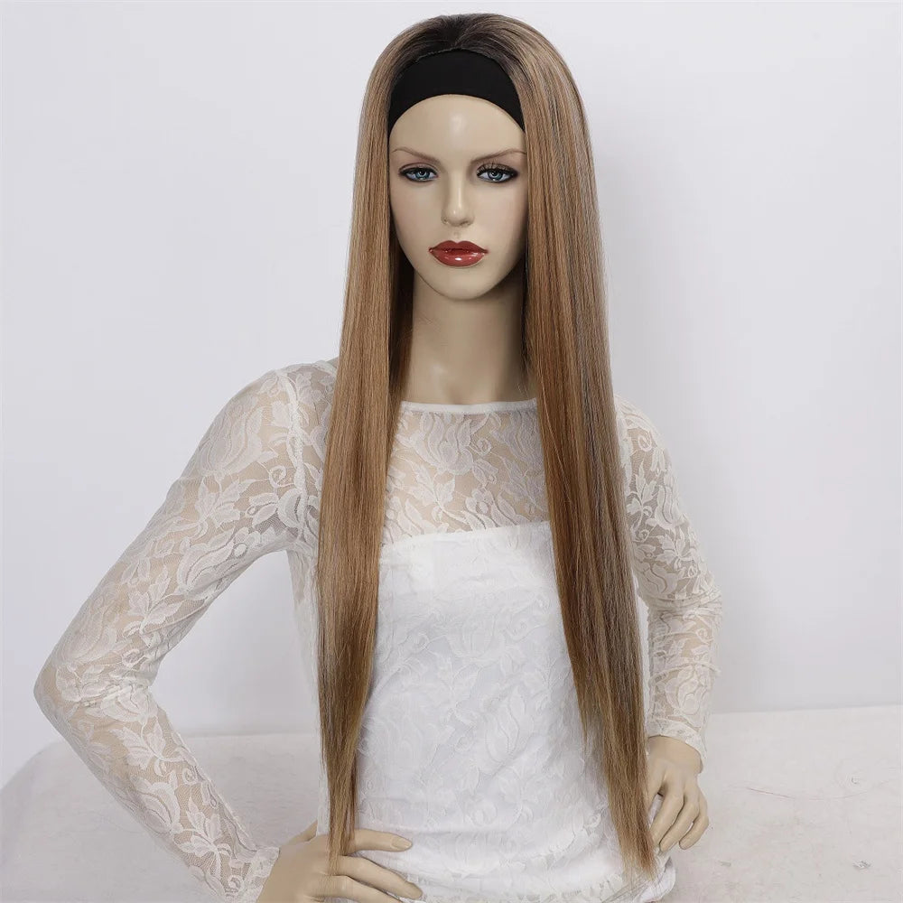 Perruque Headband Tresses Africaines Synthétique | 3 Brins | Queue de Cheval | Couvre-Cheveux | Fibre | Femme