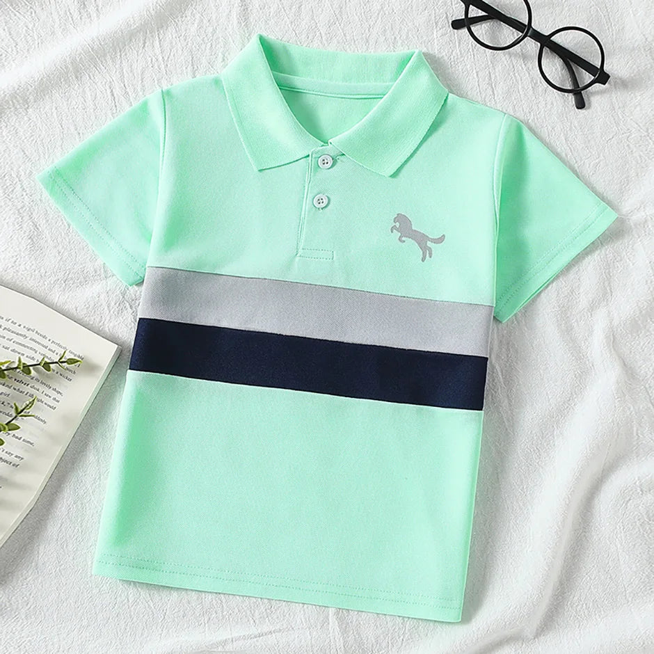 Polo POLO Garçon Été Multicolore | Set 3 Pièces | Manches Courtes Casual | Enfant Tendance