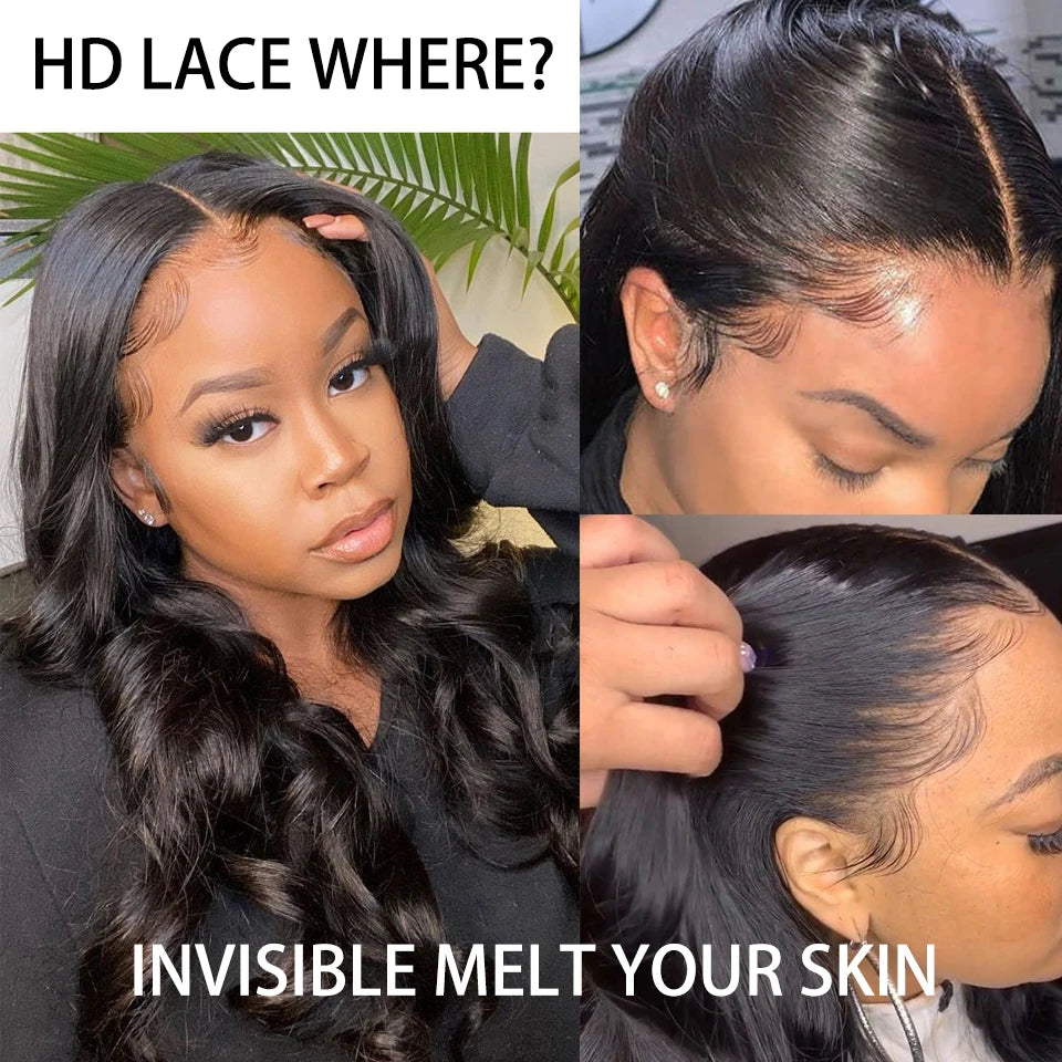 Queen Hair Real HD Invisible Wig 13x6 13x4 5x5 6x6 7x7 Undetectable Lace 100% Raw Human Hair Wigs Body Wave / Straight