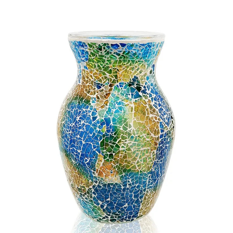 Vase Bohème Mosaïque Verre | Style Européen | Décoration Salon, Chambre & Entrée