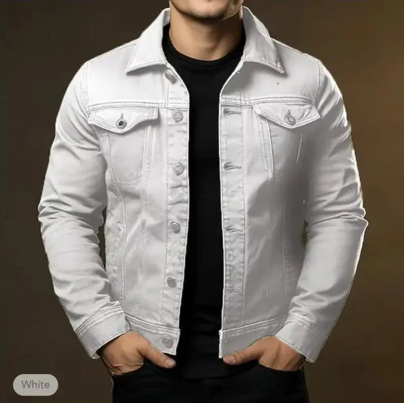 Men's Fashion Casual Washed Denim Jacket Autumn Loose Plus Size Denim Jacket Men's Jacket
