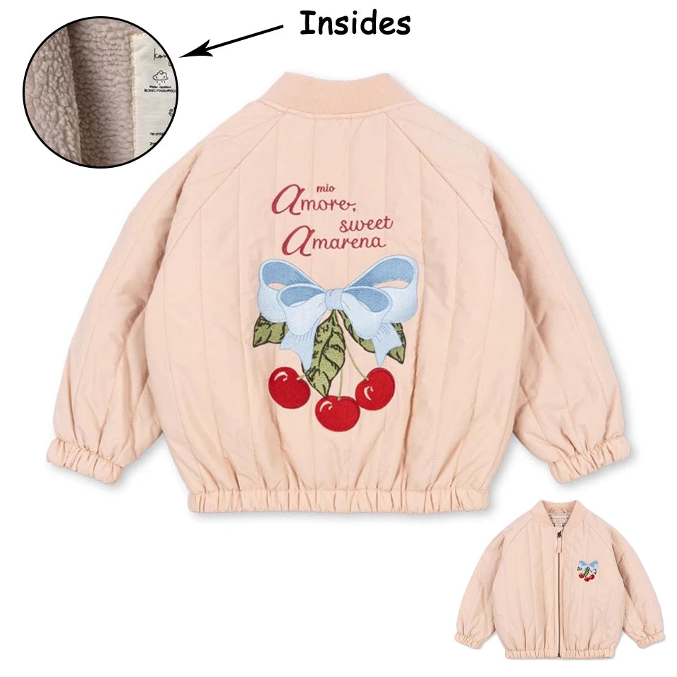 Manteau Polaire Paillettes Fille | Laine d'Agneau | Broderie Garçon | Vêtement Enfant Hiver