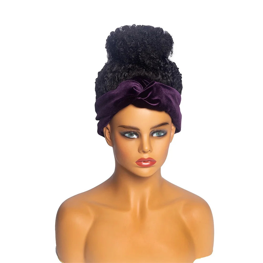 Perruque Headband Tresses Africaines Synthétique | 3 Brins | Queue de Cheval | Couvre-Cheveux | Fibre | Femme