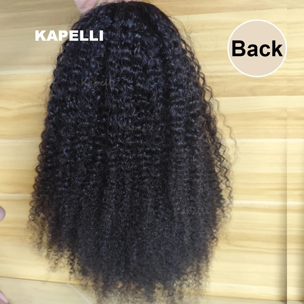 Demi-Perruque Cheveux Humains 180% | Kinky Curly | Invisible Hairline | Cordon Coulissant | 3 en 1