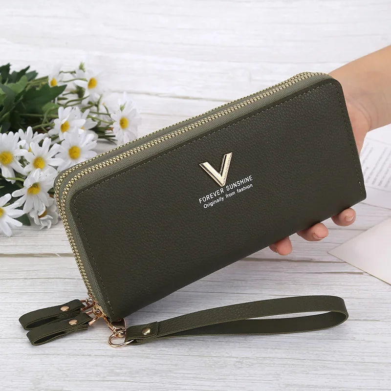 Portefeuille Long Femme | Gland Décoratif | Porte-Monnaie & Porte-Cartes | Cuir PU | Clutch