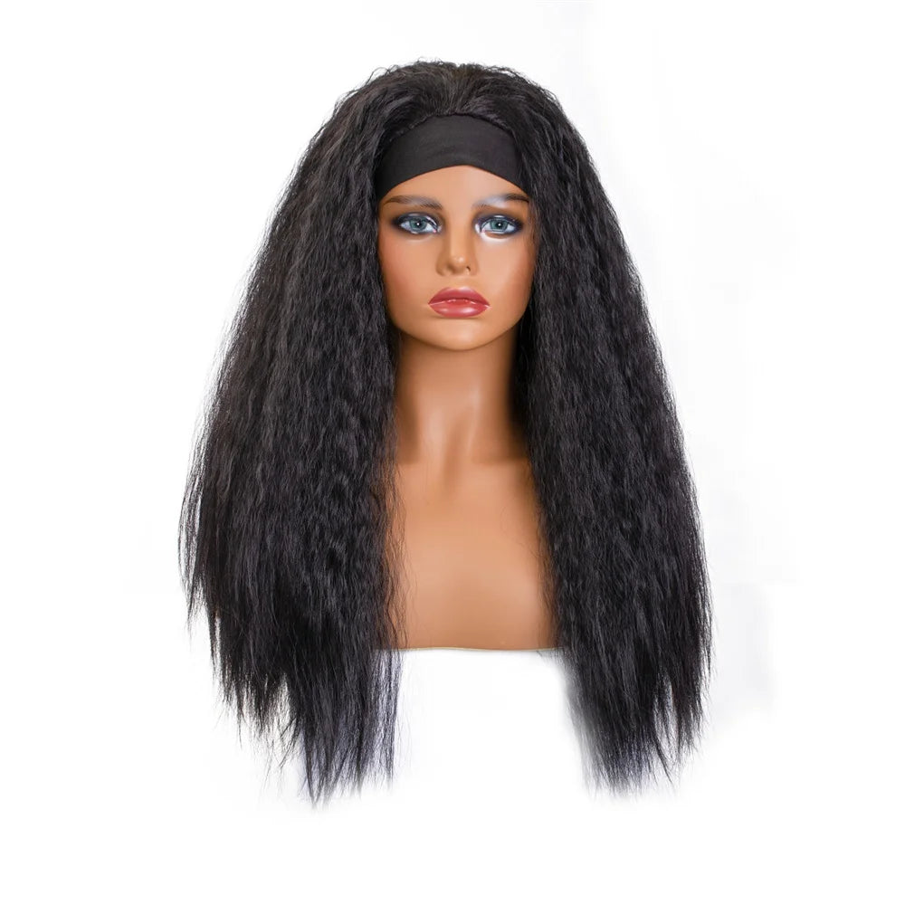 Perruque Headband Tresses Africaines Synthétique | 3 Brins | Queue de Cheval | Couvre-Cheveux | Fibre | Femme