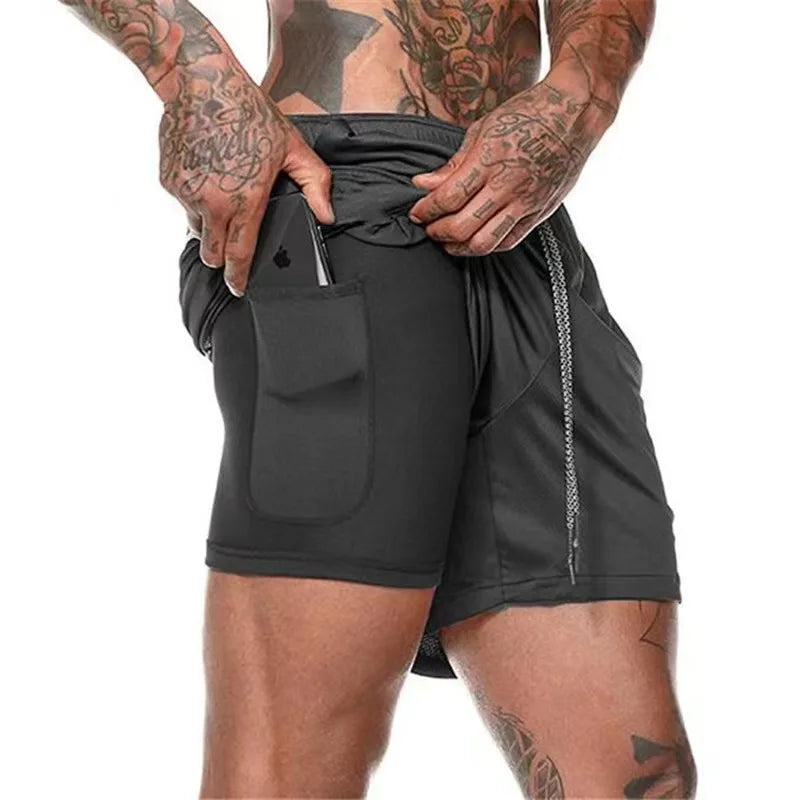 Short de sport uni pour homme | Polyester
