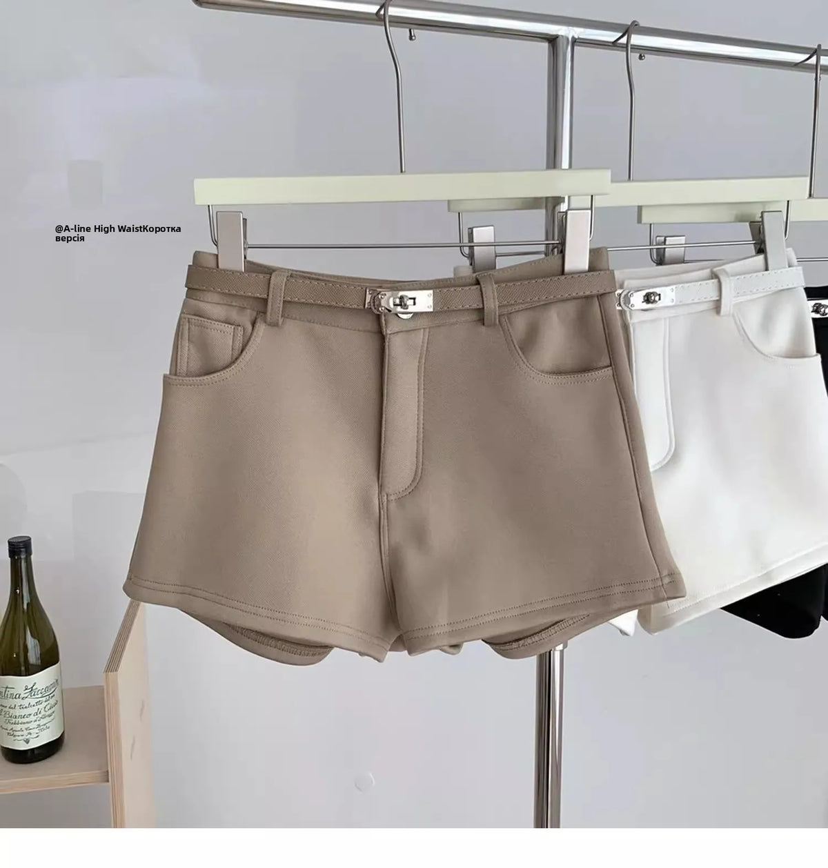 High Waist A-Line Wide Leg Pants Women's Casual Shorts Spring 2025 Korean Style Retro Elegant Outerwear Hot Pants
