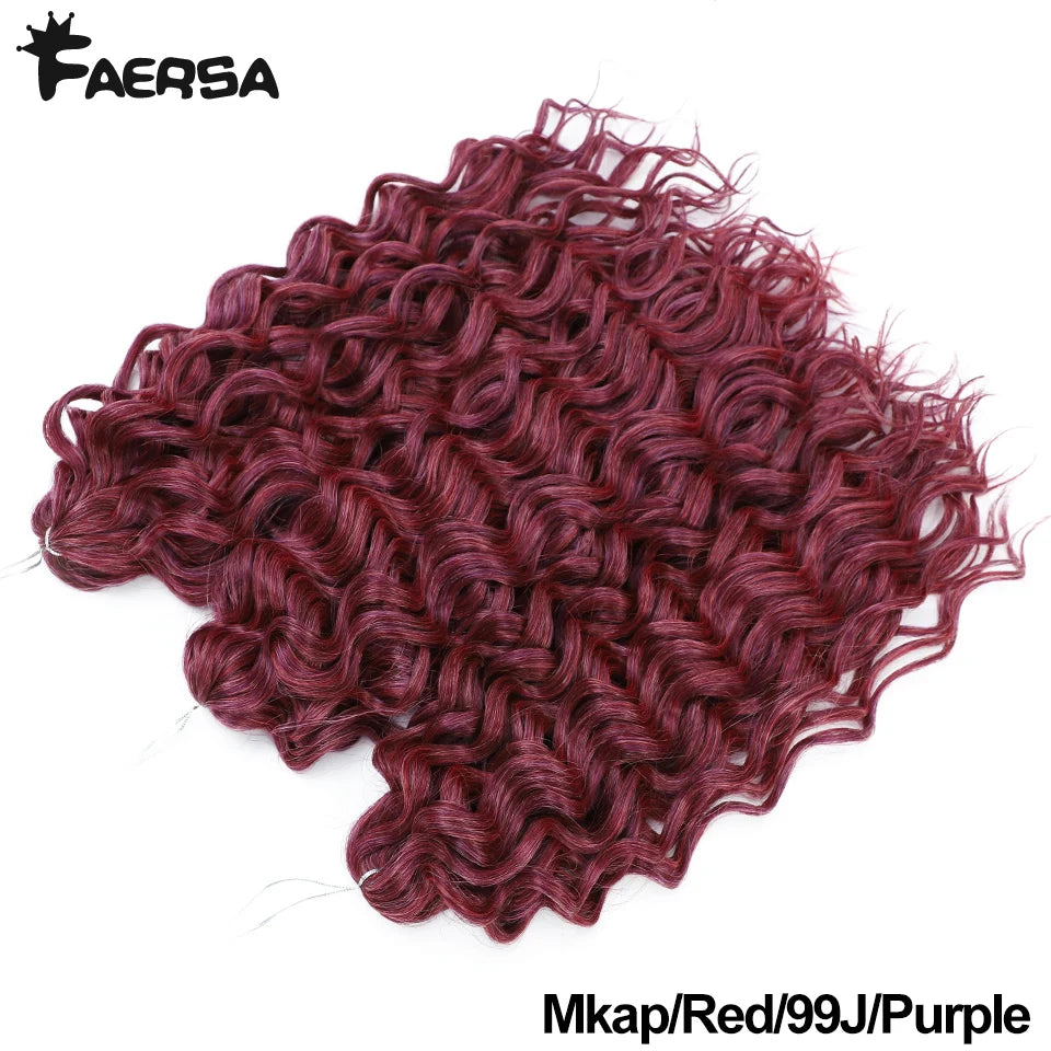 Deep Wavy Twist Crochet Hair Afro Curls Water Wave Crochet Braids Synthetic Curly Braiding Hair Extensions For Women 18 24 Inch
