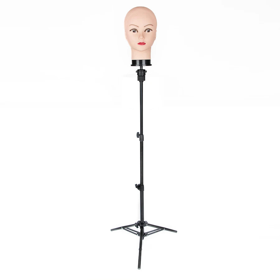 Wig Stand Tripod, Adjustable Mannequin Head Stand, Wig Head, and Canvas Block Head Stand for Training Heads (43.3in and 19.6in)