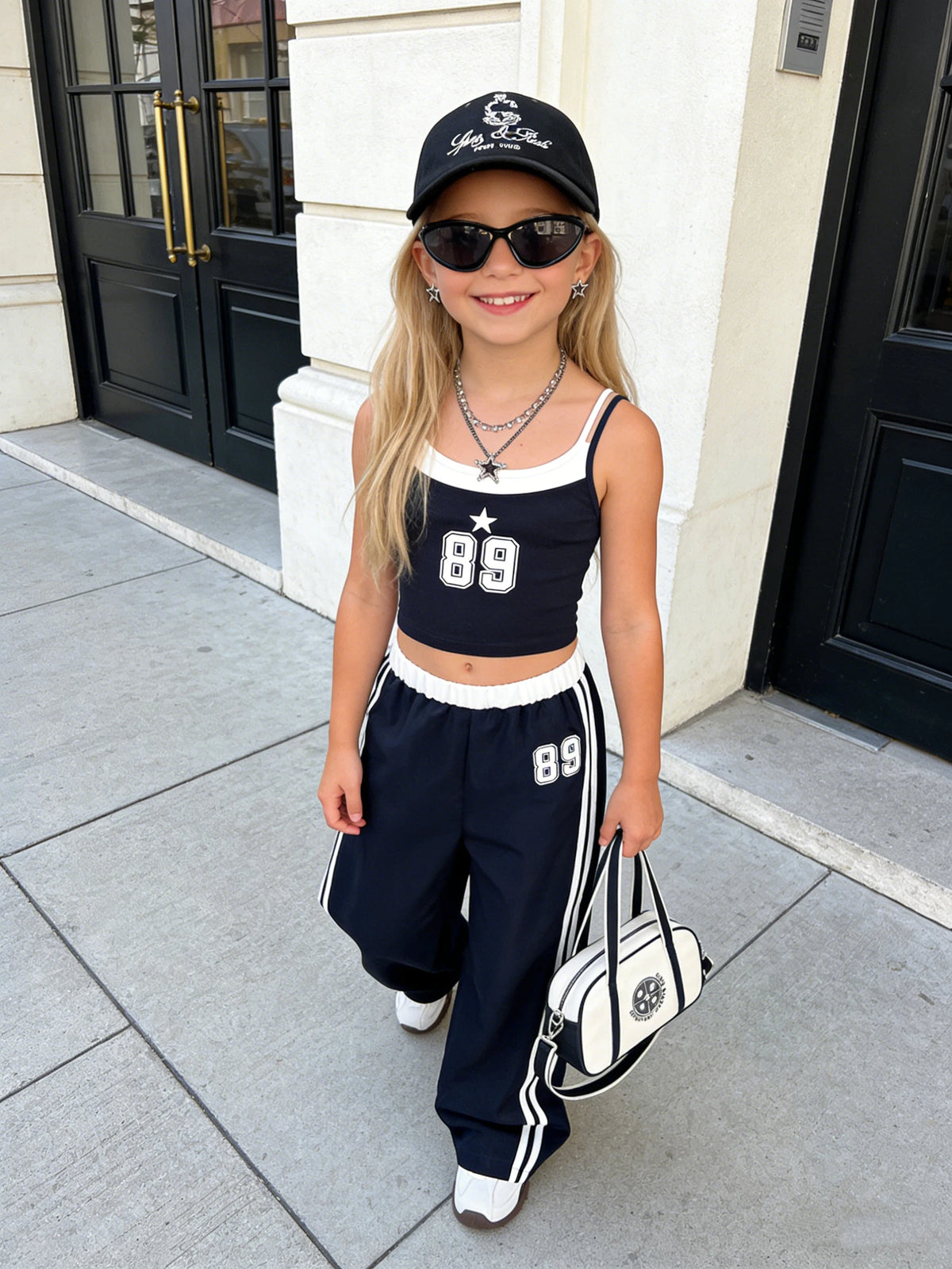 Ensemble Fille Décontracté | Gilet & Pantalon Large Jambe | 2 Pièces Été Mode Outdoor