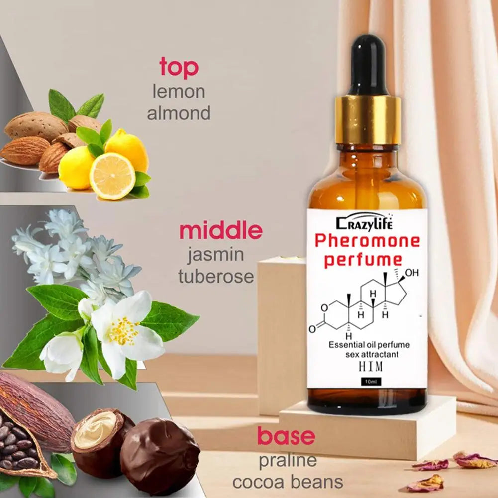 Parfum Phéromones Femme | Huile Essentielle Séduction Longue Durée | 10 ml