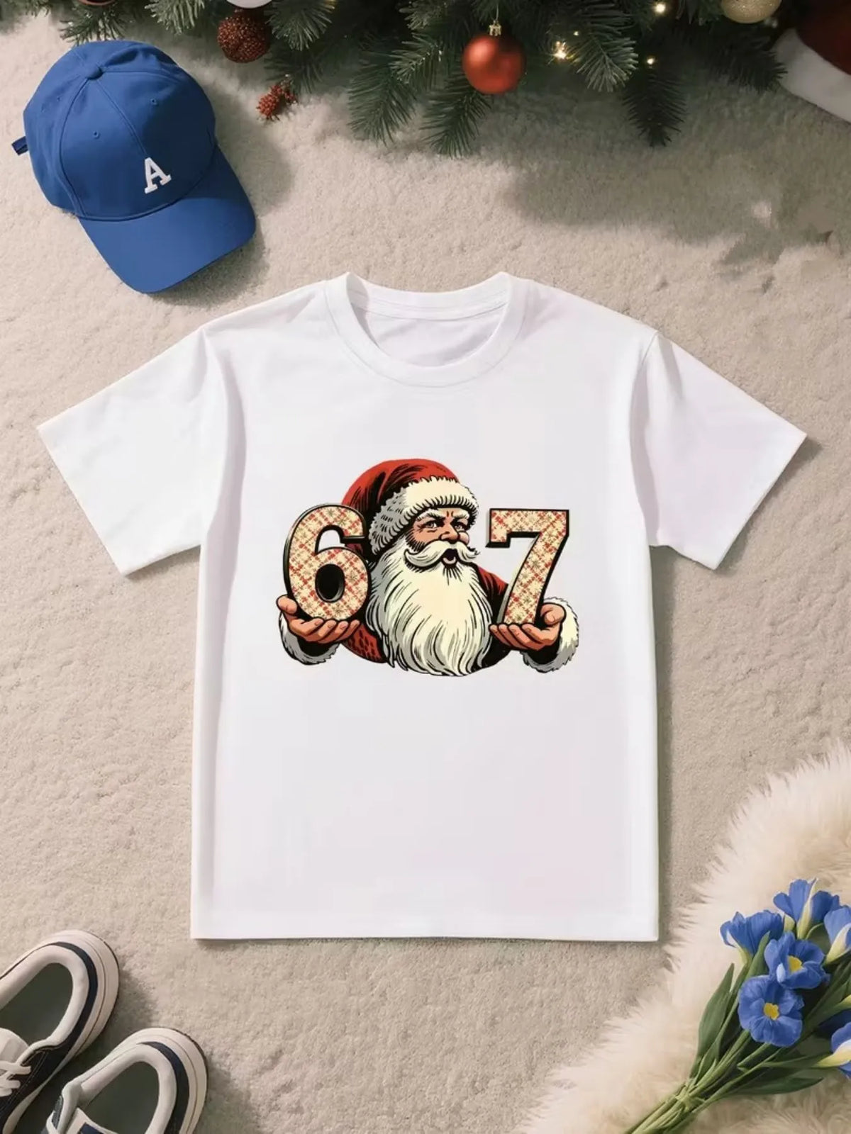 Boys & Girls 6 & 7 Number T-Shirt - Soft Breathable Tee with Neon Glow-in-the-Dark 6 & 7 Design, Machine Washable Spring Summer