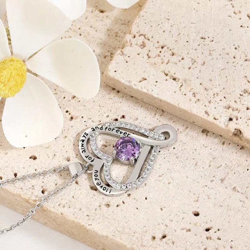 Elegant Style Heart-Shaped Pendant Necklace Hollow Design Mother's Day Gift Party Suitable for Best Friends Without Box