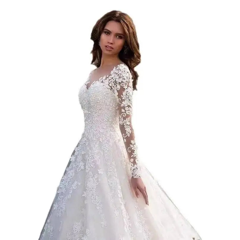 2026 New Women's Dress Lace Deep v Long Sleeve Dress Long Dress Long Dress Gown Vestidos De Festa