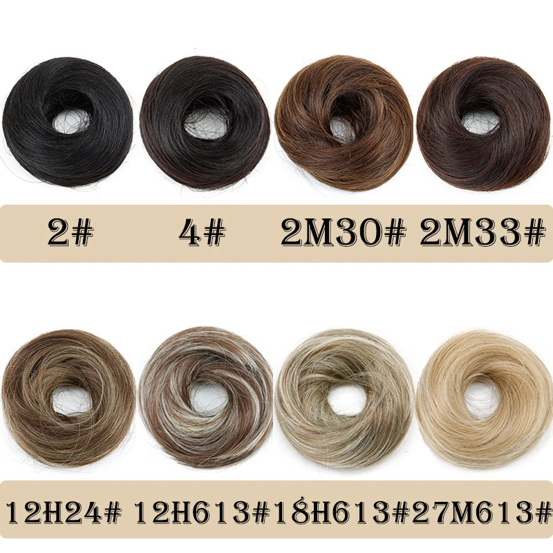 WIGSIN Synthetic Messy Donut Hair Buns Updo Chignon With Elastic Hair Extension for Women Daily Lazy Hair Accessories