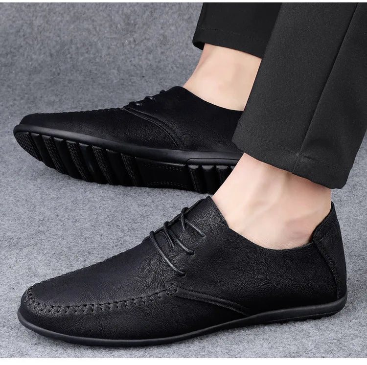 Mocassins Homme Mariage | Cuir Fendu Blanc | Chaussures Conduite Légères | Slip-On Casual Élégant 2026