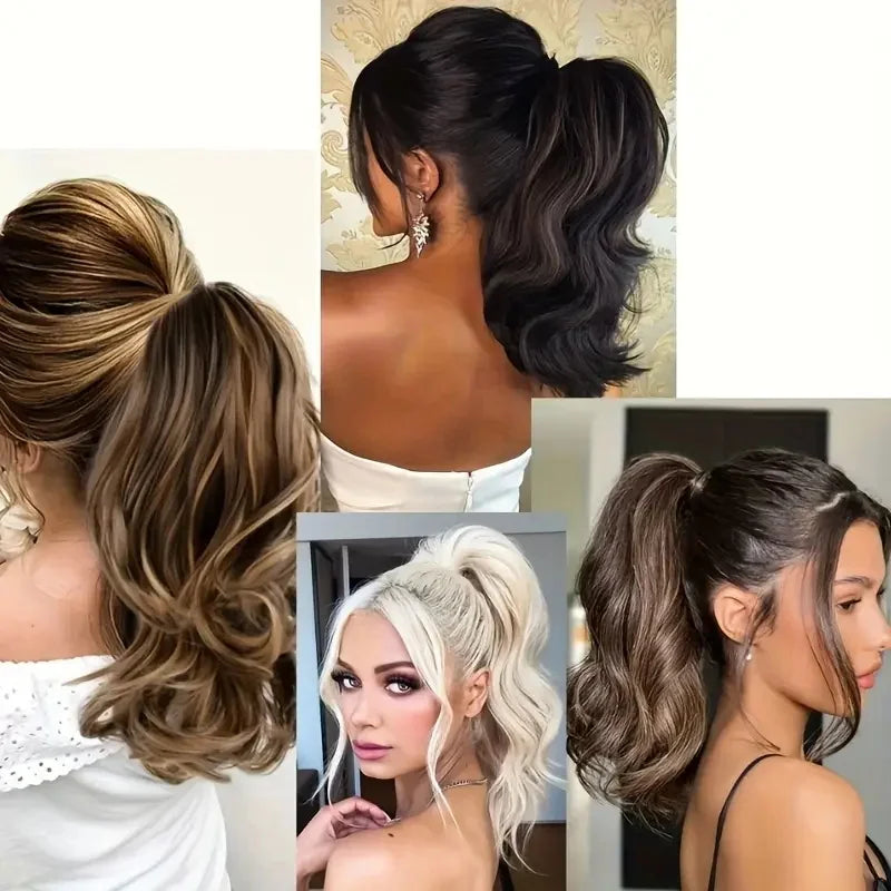 Queue de Cheval Courte Bouclée | Clip Griffe | Synthétique | 12 Pouces | Volumineuse | Port Quotidien | Femme