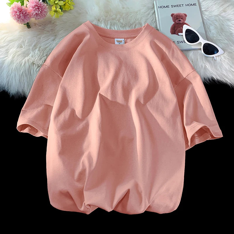 T-shirt ample uni en coton pour homme | Manches courtes | S à 5XL