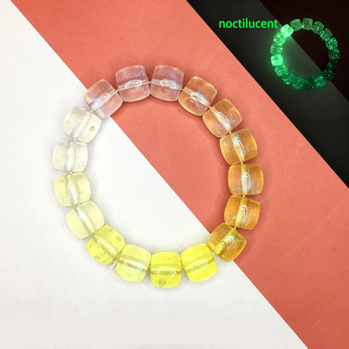 Bracelet Lumineux Pierre Naturelle | Fluorescent Lueur Nuit | Bijou Couple Femme & Homme