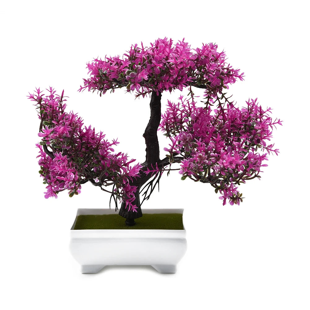 Bonsaï Artificiel Pot | Arbre Faux Fleurs | Décoration Bureau, Salon & Hôtel
