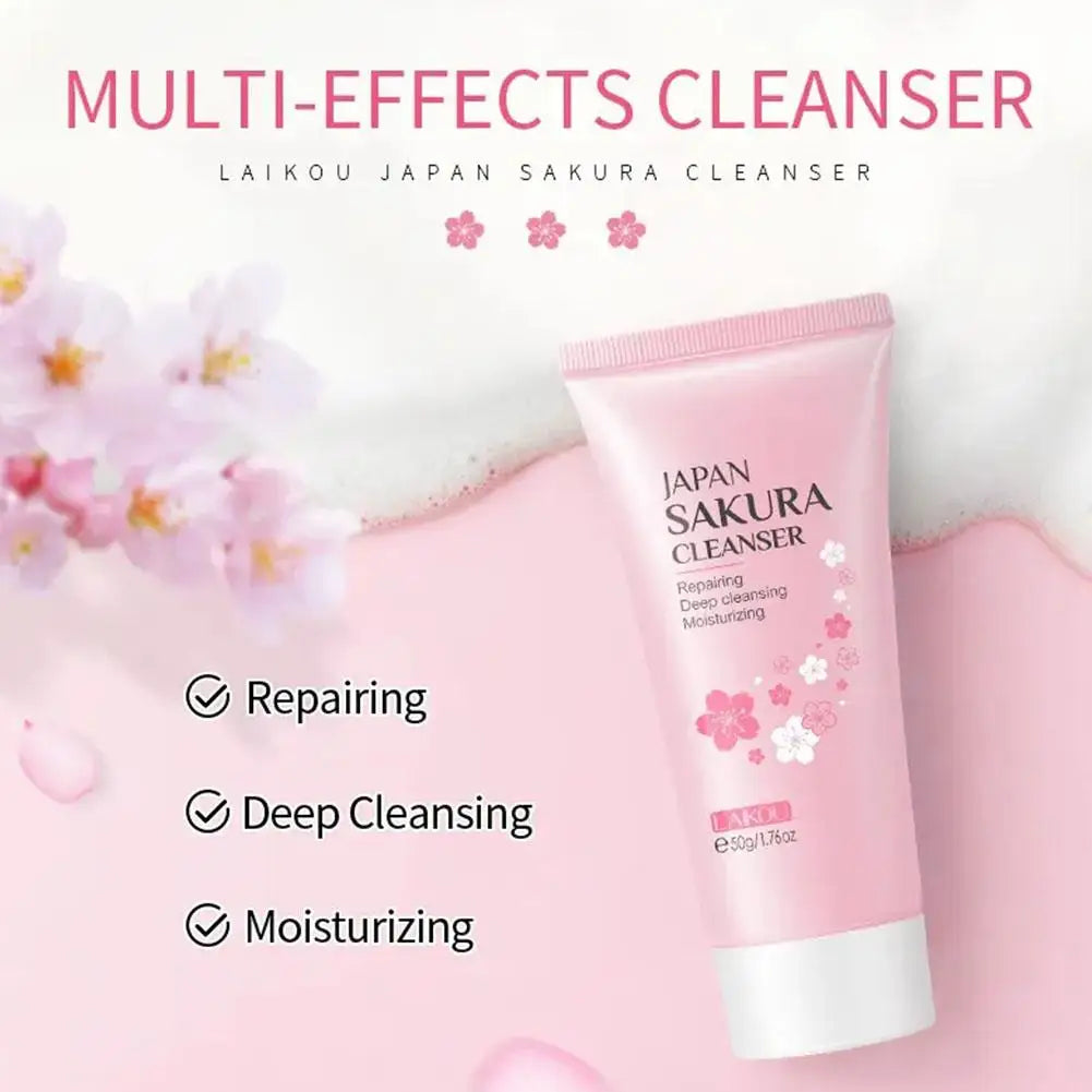 Sakura skin care sets with cleanser, serum, eye cream, facial cream, beauty products for women, travel skin care kit