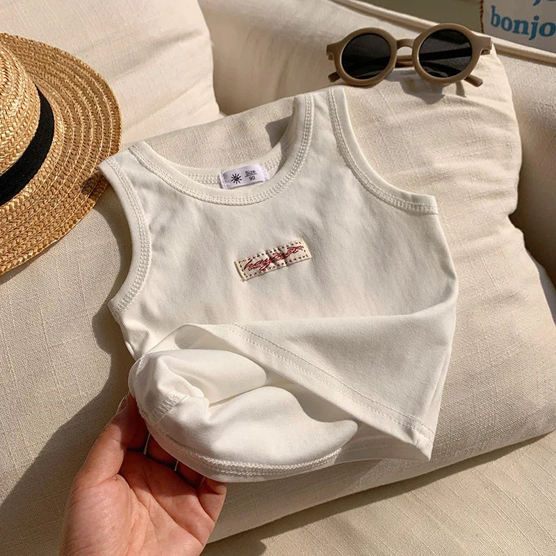 Fashion Children T-shirt For Girls Boys Cotton Vest Tops Kids Summer Clothes Sleeveless T-shirt