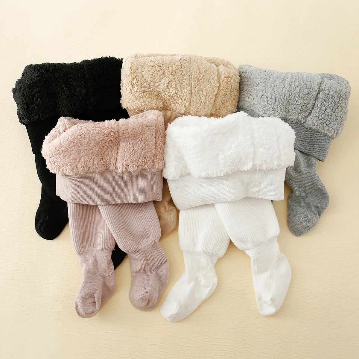 Collants Thermiques Bébé Fille | Doublure Polaire Rayée | Legging Épais Chaud Hiver Enfant