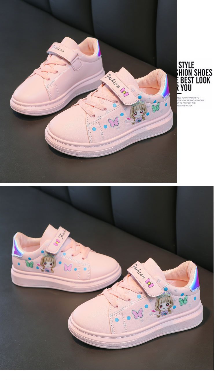 Kids' Sneakers Kid Casual Shoes Spring 2023 New Kid Sneakers Shoes Leather Upper Girl Shoes Kid Small White Board Shoes