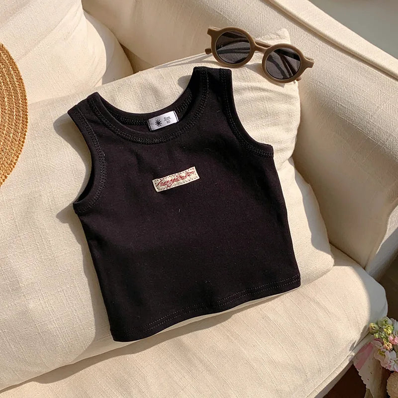 Fashion Children T-shirt For Girls Boys Cotton Vest Tops Kids Summer Clothes Sleeveless T-shirt