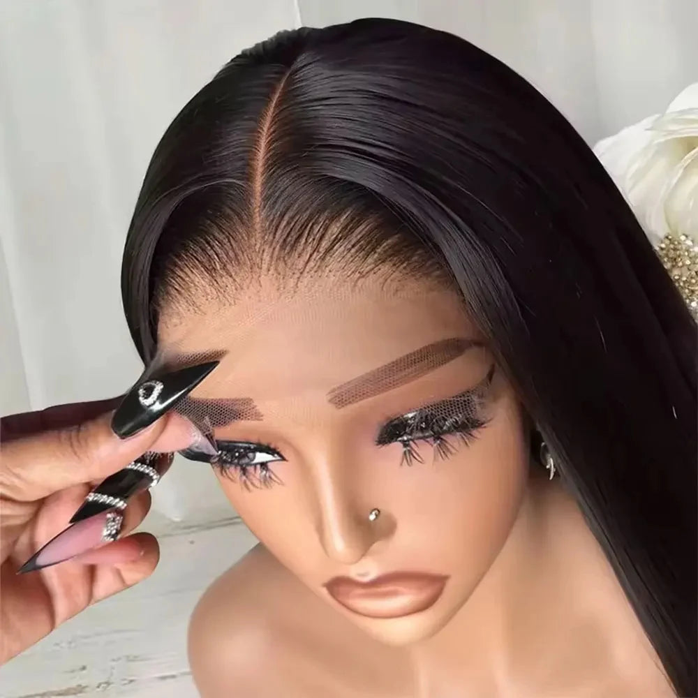 40 30 Inch Bone Straight 13x6 HD Lace Frontal Human Hair Wig Straight 13x4 Transparent Lace Front Wig Pre Plucked Glueless