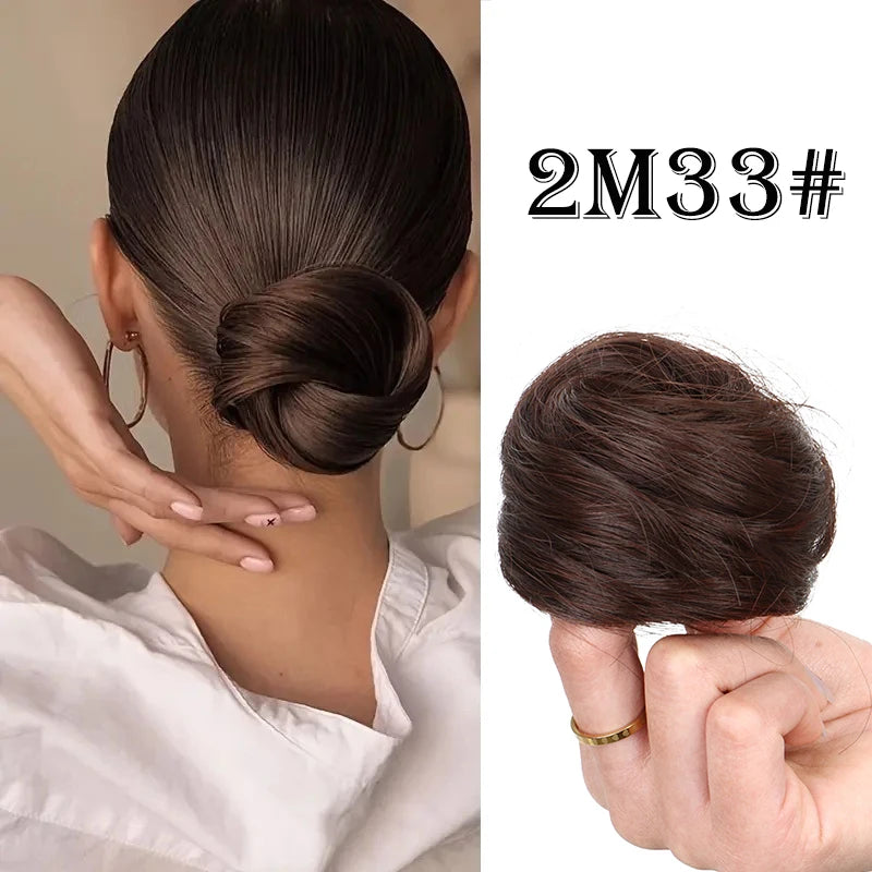 WIGSIN Synthetic Messy Donut Hair Buns Updo Chignon With Elastic Hair Extension for Women Daily Lazy Hair Accessories