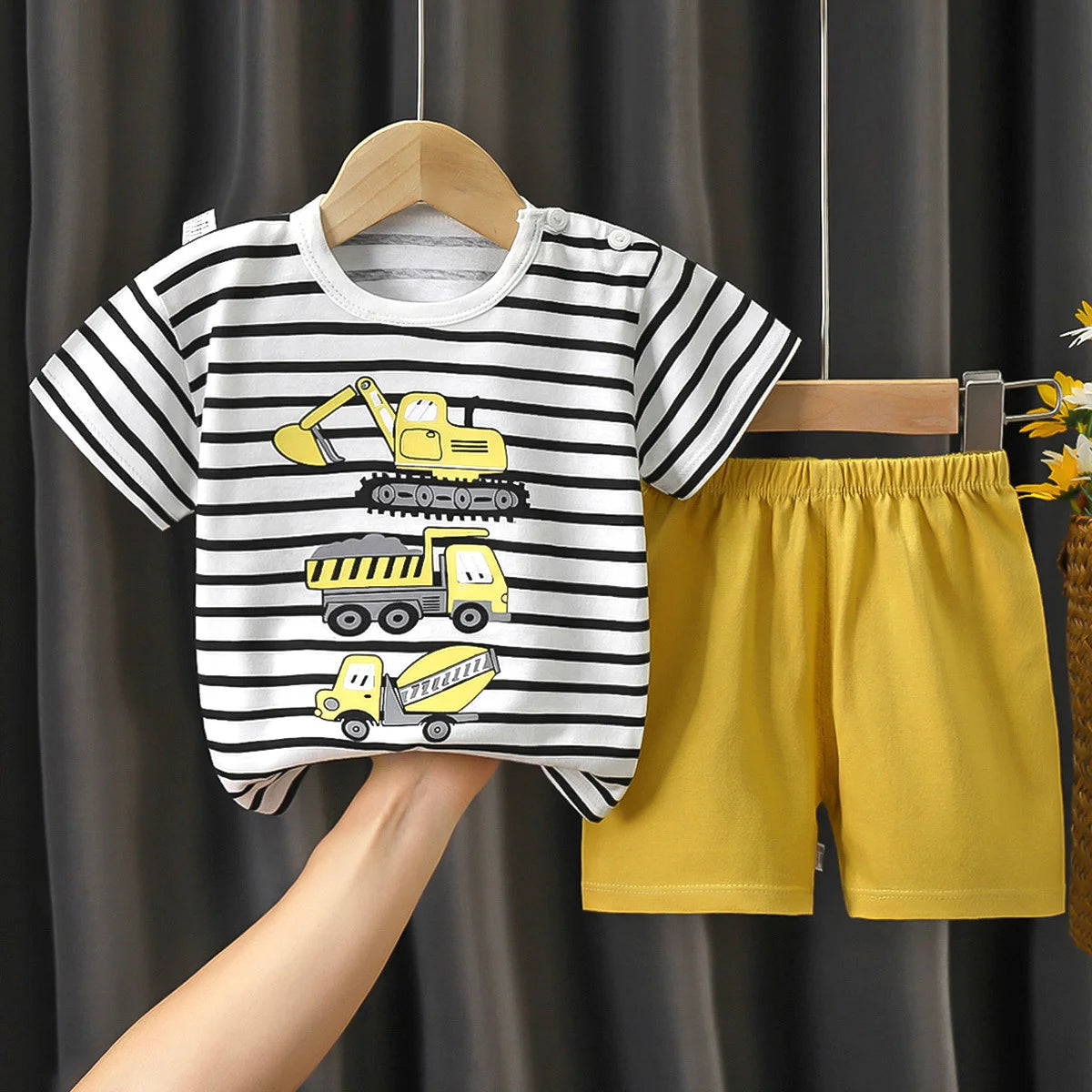 Fashion Kids Clothes Boys Girls Sets Top Shorts 2PCS 100% Cotton Soft Summer Children Baby Cloths T-shirt Shorts Toddler Suit