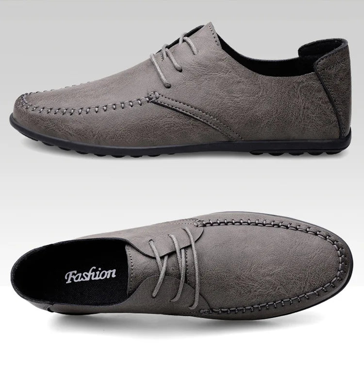 Mocassins Homme Mariage | Cuir Fendu Blanc | Chaussures Conduite Légères | Slip-On Casual Élégant 2026