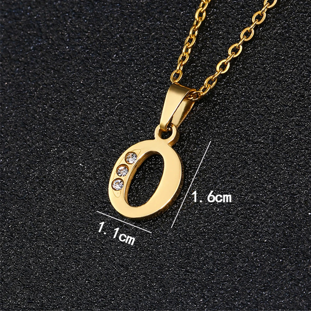 Initial A-Z Letter Name Pendant Necklace Gold Color Stainless Steel Small Alphabet Necklace For Women Jewelry Birthday Gift