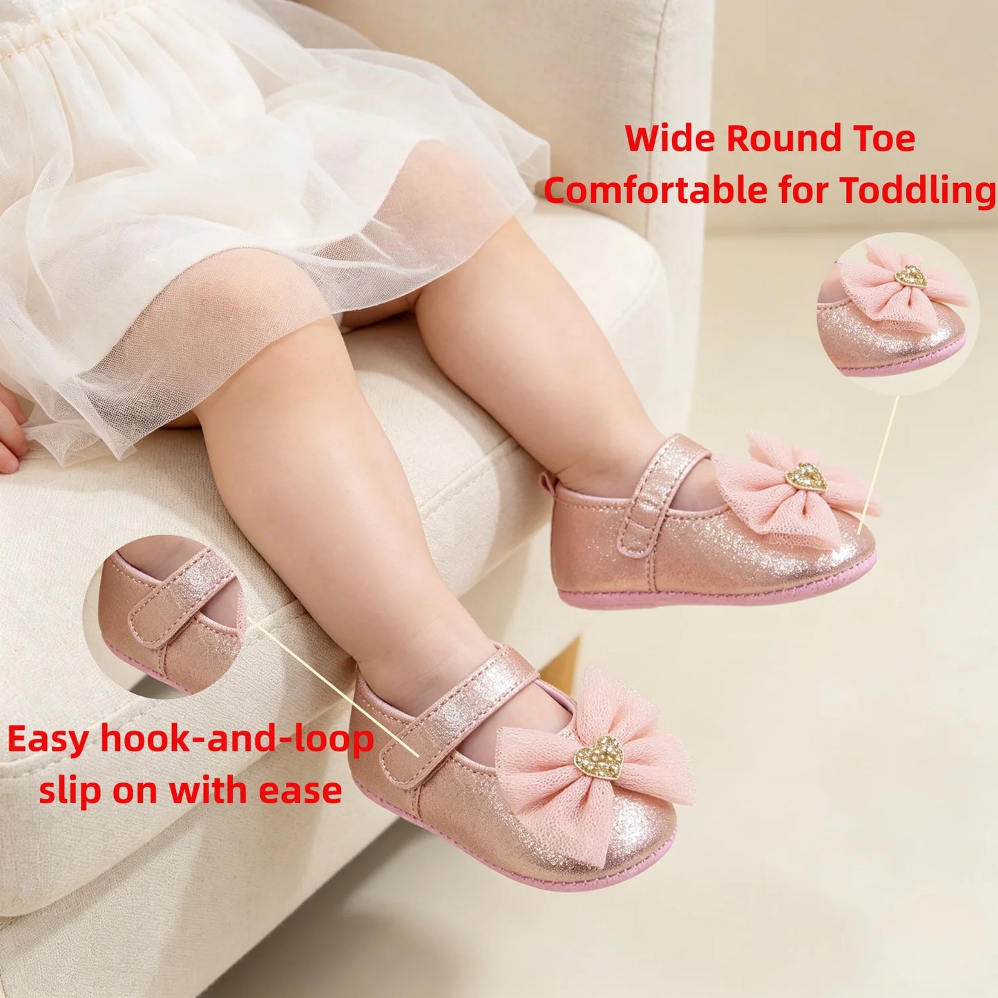Baby Step Shoes Baby's First Pair of Toddler Shoes Baby Shoes Breathable Non-slip Girls Fashion Shoes Princess Lace Style