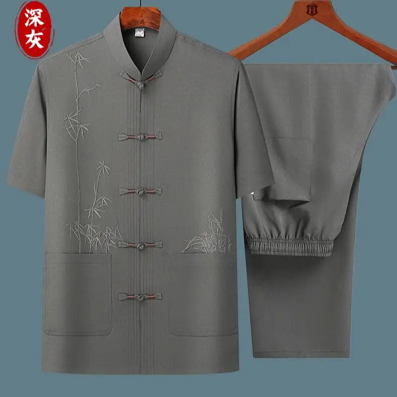 Ensemble chemise à manches courtes et pantalon pour homme