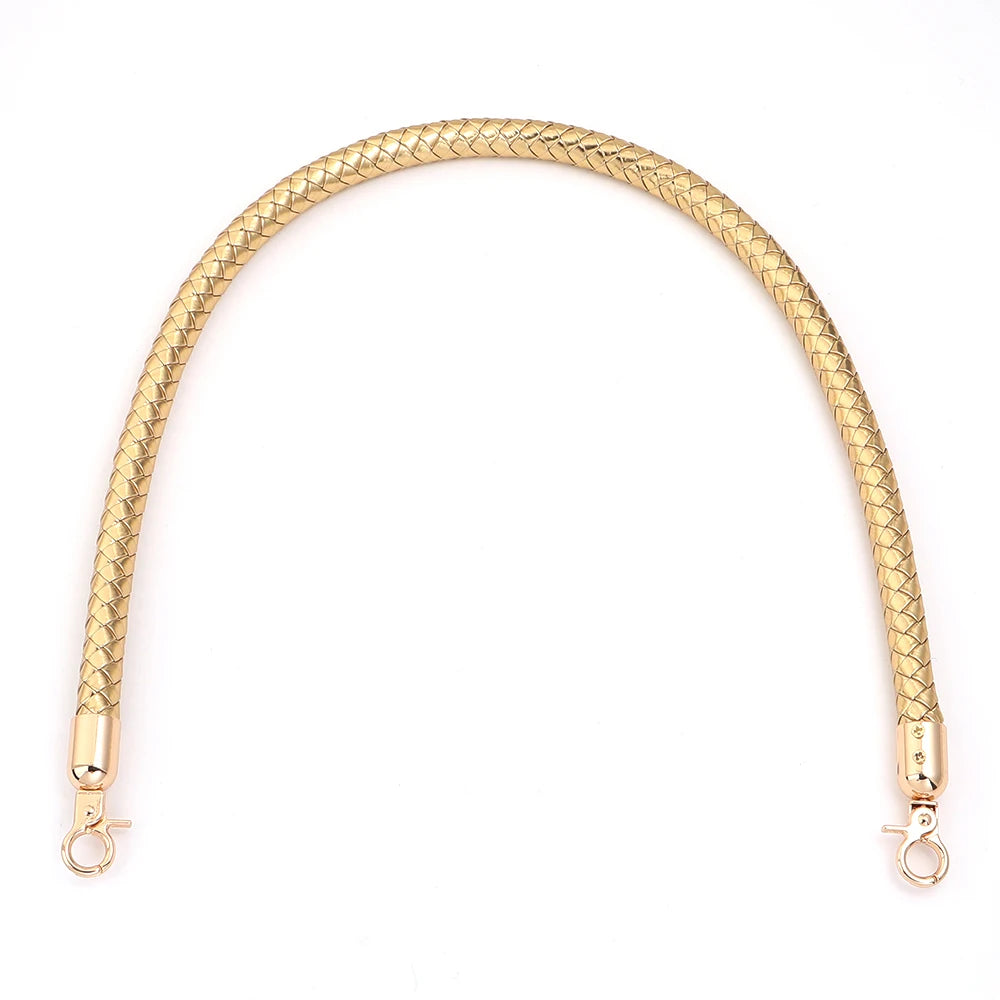30/60cm Fashion PU Leather Woven Handbag Handles Metal Buckle for Women Bag Purse Replace Shoulder Strap Handle Bag Accessories