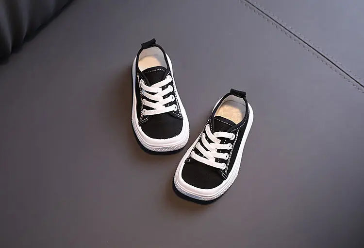 Kids Non-slip Comfort Sneakers, Toddlers Tennis Shoes, Children's Sport Canvas Shoes, Lace-up Girls Flat Boys Casual Shoes